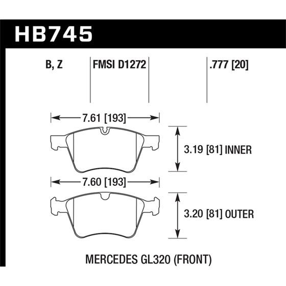 Hawk Performance HPS 5.0 Brake Pads (HB745B.777)