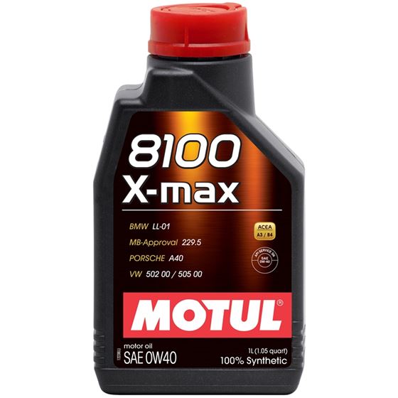 Motul 8100 X-MAX 0W40 1L Synthetic Engine Oil for