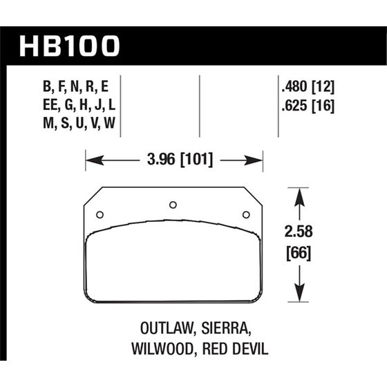 Hawk Performance DTC-70 Disc Brake Pad (HB100U.480