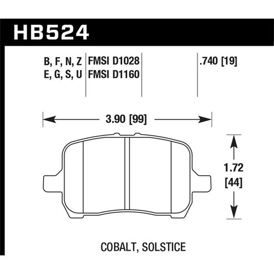 Hawk Performance DTC-60 Brake Pads (HB524G.740)