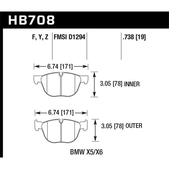 Hawk Performance HPS Brake Pads (HB708F.738)