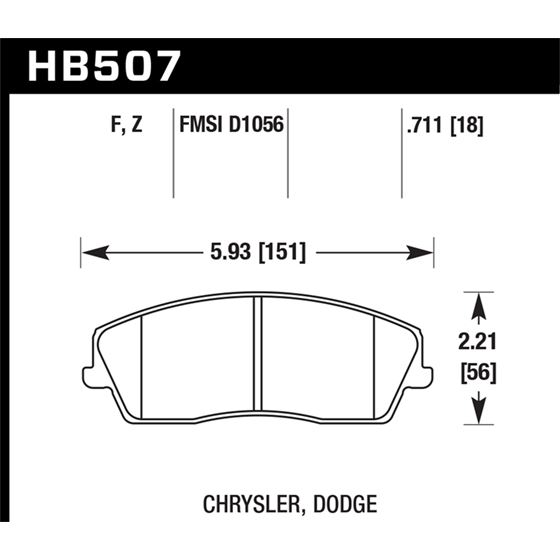 Hawk Performance HPS Brake Pads (HB507F.711)