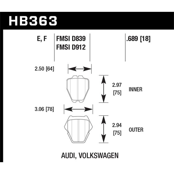 Hawk Performance HPS Brake Pads (HB363F.689)