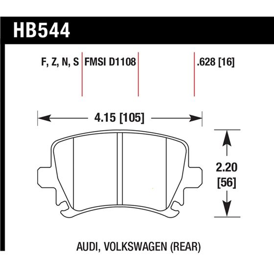 Hawk Performance HPS Brake Pads (HB544F.628)