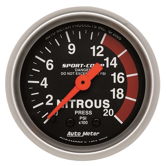 AutoMeter Sport-Comp 52mm 0-2000 PSI Mechanical Ni