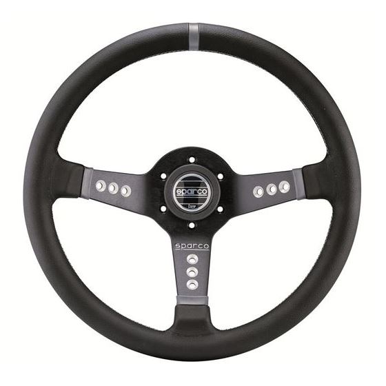 Sparco L777 Piuma Racing Steering Wheel, Black Lea
