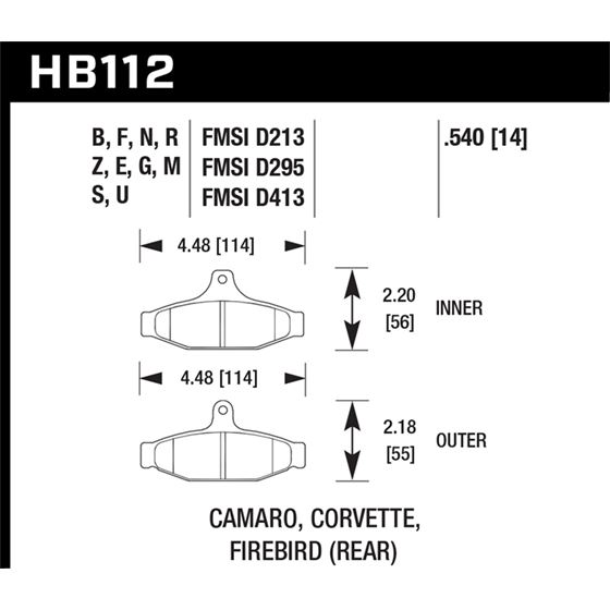 Hawk Performance Performance Ceramic Brake Pads (H