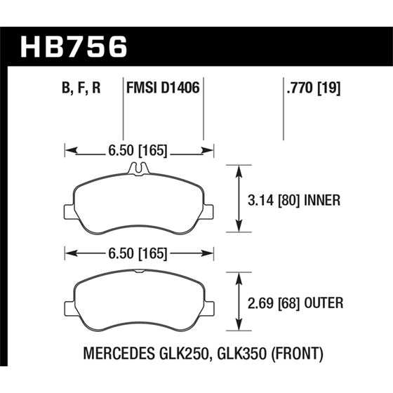 Hawk Performance HPS Brake Pads (HB756F.770)