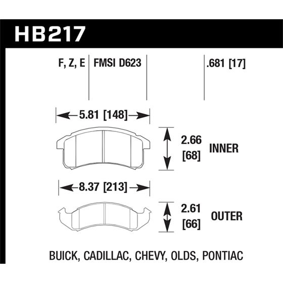 Hawk Performance HPS Brake Pads (HB217F.681)