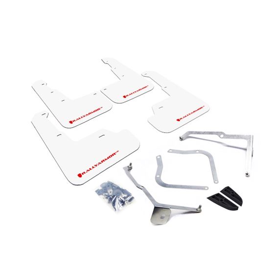 Rally Armor Mud Flap White/Red Logo for 2015-2019