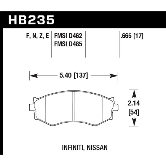 Hawk Performance HPS Brake Pads (HB235F.665)
