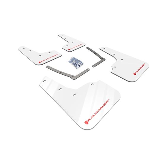 Rally Armor Mud Flap White/Red Logo for 2016-2020